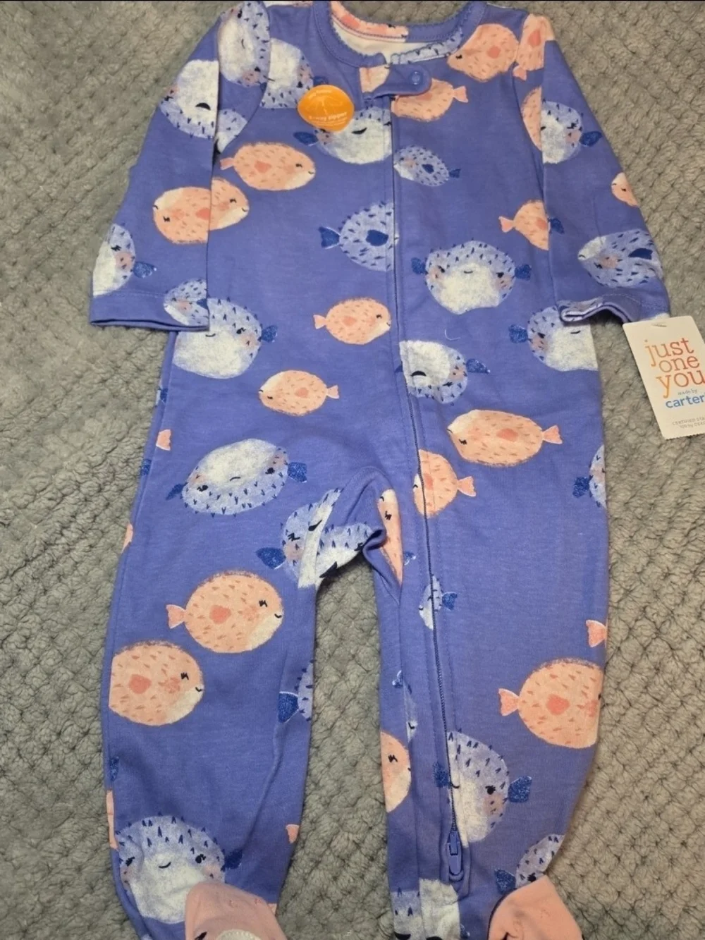 Carter's Baby Sleeper w a Colorful Pufferfish Pattern Pajama - Size 9mos NWT
